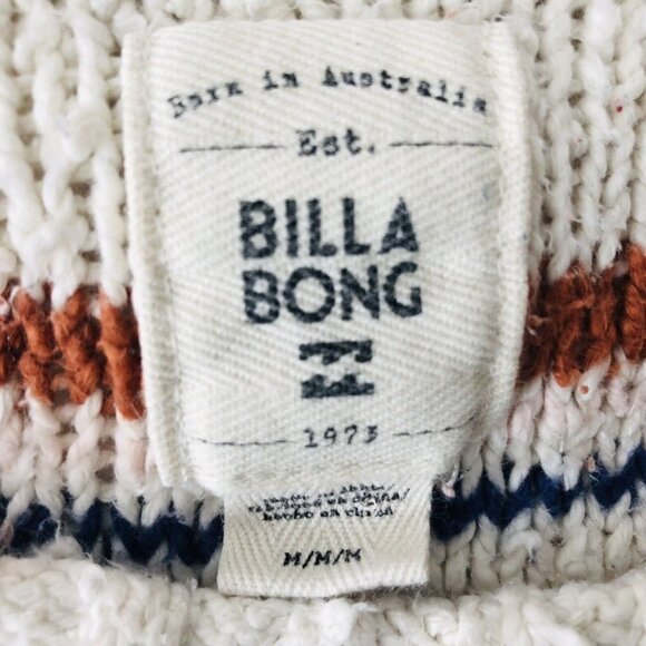 Billabong Womens Striped Nubby Crew Neck Sweater Size M Oversized Multi-colored - Picture 9 of 12